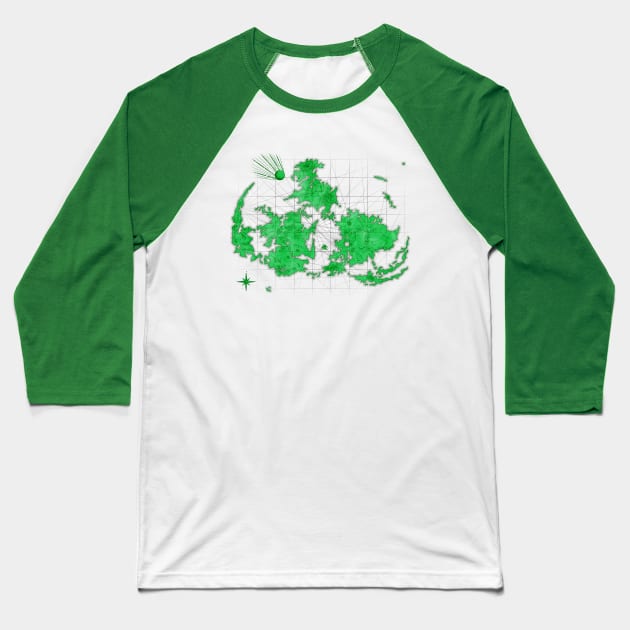 Final Fantasy VII Antique World Map Baseball T-Shirt by kovachconcepts